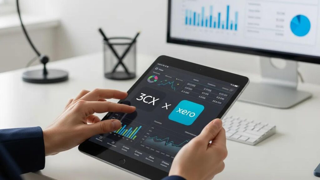 Person reviewing financial data related to 3CX and Xero integration