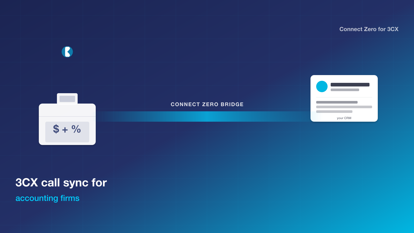 Hero illustration for 3CX call sync for accounting