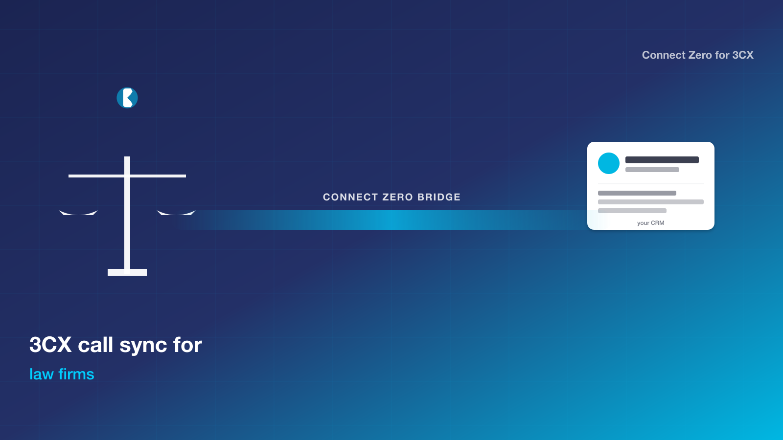 Hero illustration for 3CX call sync for legal