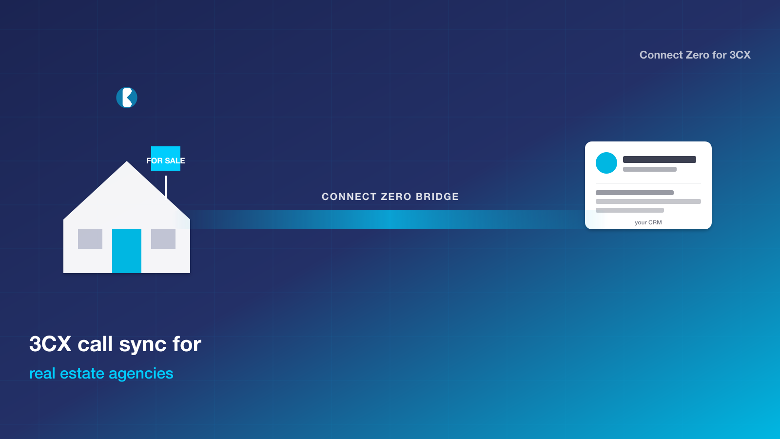 Hero illustration for 3CX call sync for real-estate