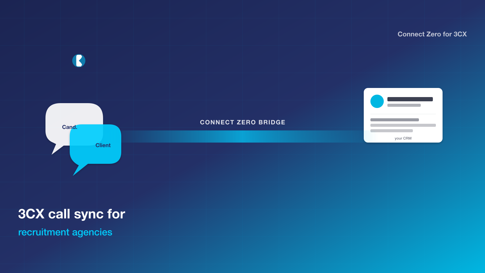 Hero illustration for 3CX call sync for recruitment